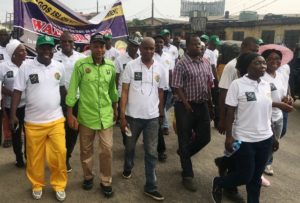 Sole Administrator of Lagos Island LG, Hon. Nosirdeen Musa and others druring the walk